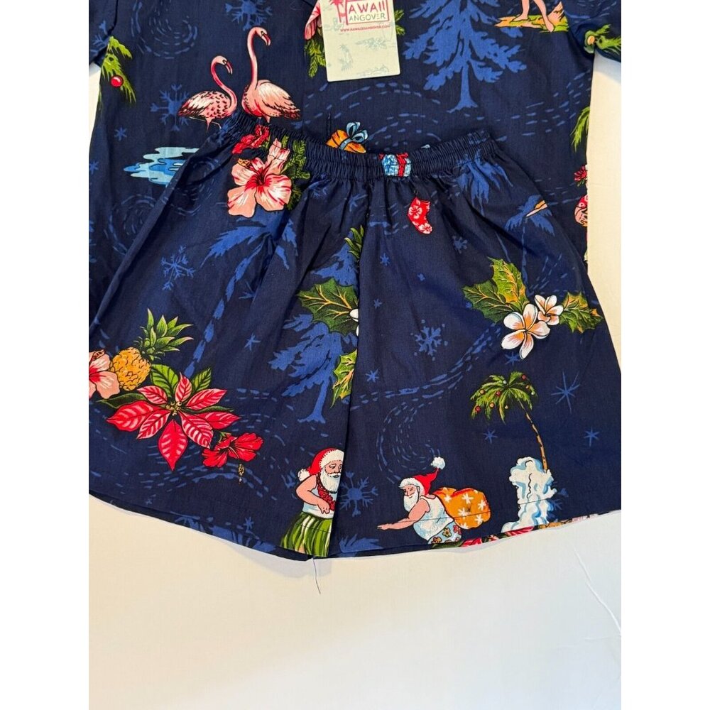 Hawaii Hangover Kids Hawaiian Print Outfit Boys 4 Christmas Santa Shorts Shirt - Picture 4 of 9